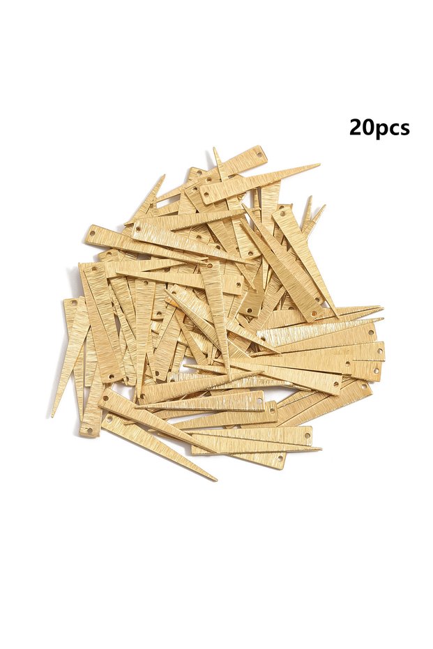 Brass Color 20pcs Brass Triangular Pendants, Geometric Triangle Brushed Pendants, Suitable for Makin