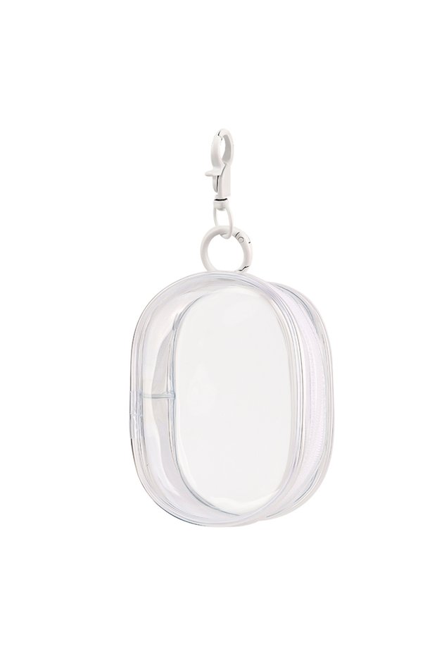 White Clear PVC Mini Cosmetic Bag Transparent Zipper Keychain Pouch For Makeup Brushes Lipstick Coin