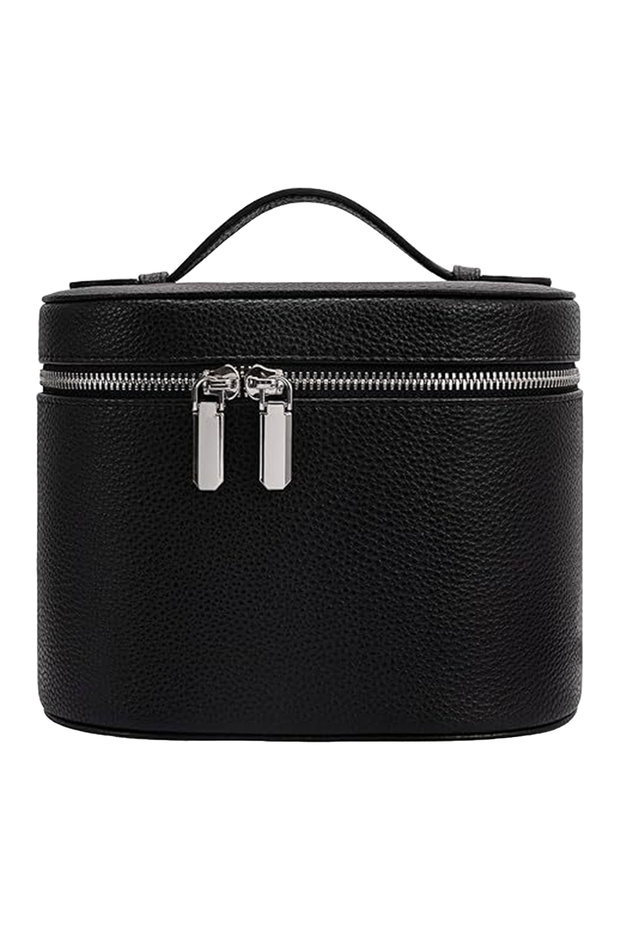 Black Portable Cosmetic Bag Organizer Large Capacity Travel Makeup Case Organizer for Storage Lipsti