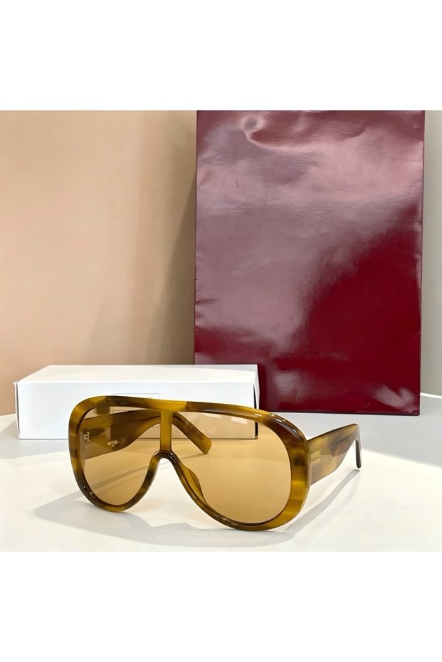 Yellow Yellow Fashion Oversized Pilot Shield Sunglasses Women Luxury Brand Vintage Y2K Punk Sun Glas