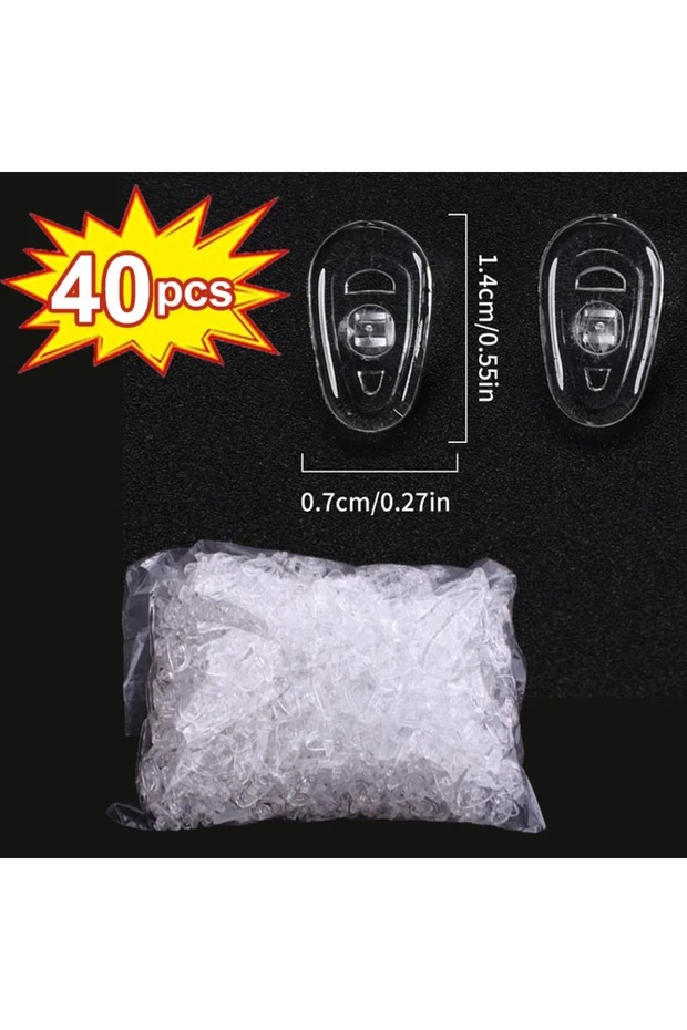 40Pcs DIY Air Chamber Clear Oval Eyeglass Nose Bracket Silicone Nose Pads Eyewear Bracket Anti-drop