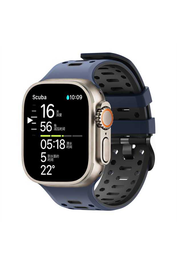 44mm-45mm-46mm-49mm Midnight Blue-Black For Apple Watch Ultra 2 3 Men's Strap 49mm iWatch Band Serie