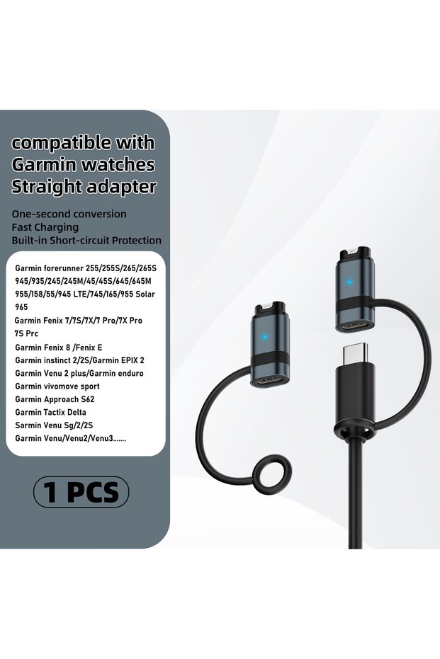 JM-FDS-ZT-LS Type-C Female to Watch Charging Adapter, Charging Connector Compatible with Garmin Feni