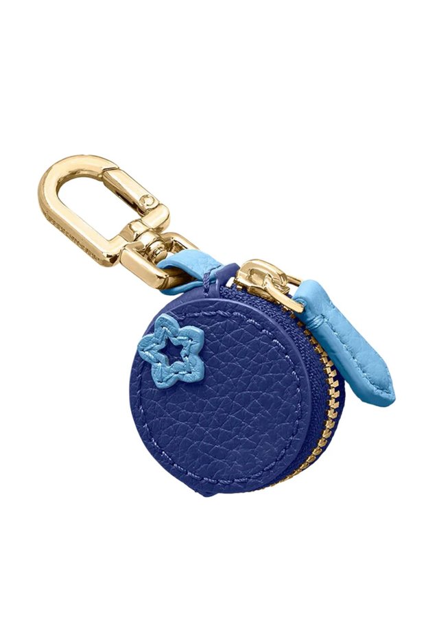 6 cm A2 Cherry Blueberry Design Fruit Charm Coin Purse Microfiber Leather Cute Key Chain Mini Pouch
