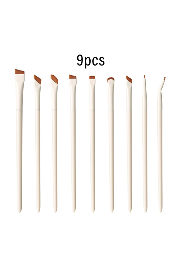 01-9pcs 1/3/7/9Pcs Angled Sickle Eyeliner Brush Set Ultra Thin Flat Blade Eye Detail Brush Slanted E