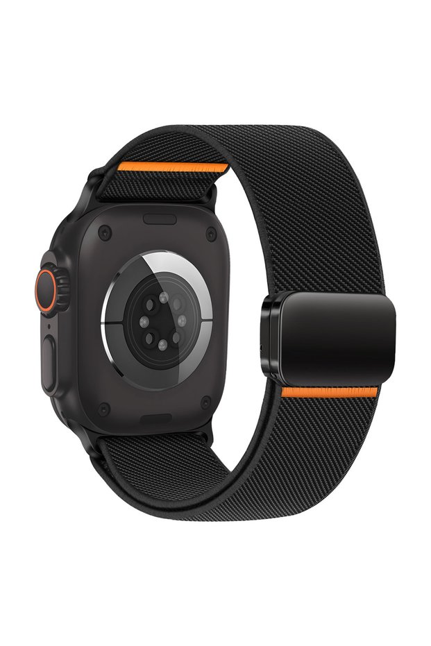 44mm 45mm 46mm 49mm Black Nylon Loop Strap For Apple Watch Ultra/2/3 49mm 11 10 46mm 42mm Magnetic B