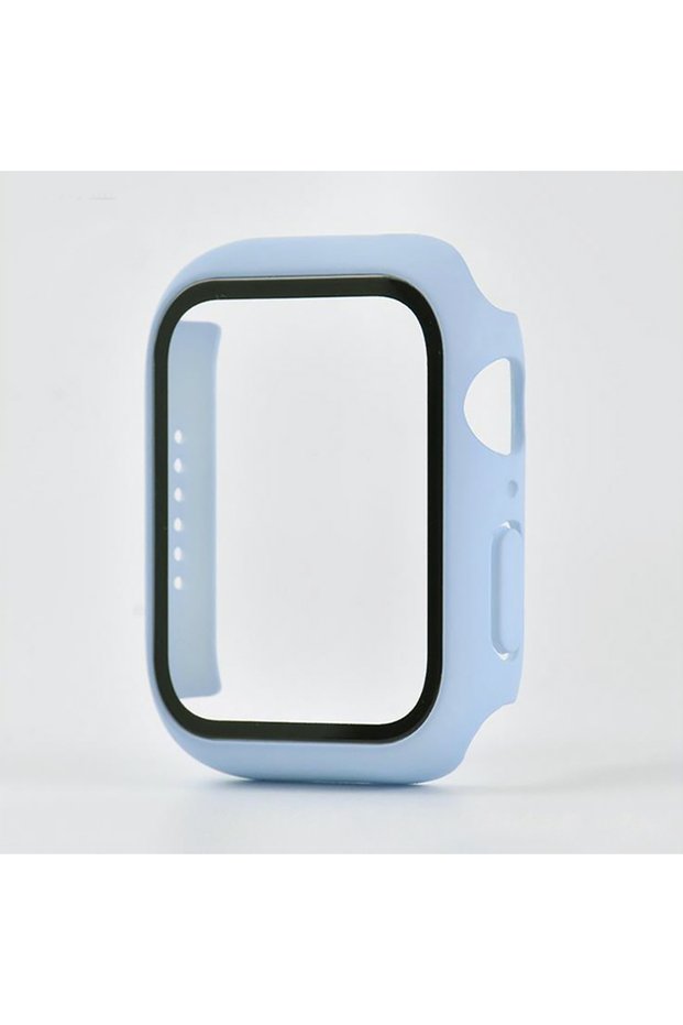 40mm Ice sea blue Tempered Glass+Cover for Apple Watch Series 42mm 46mm PC Bumper Screen Protector C