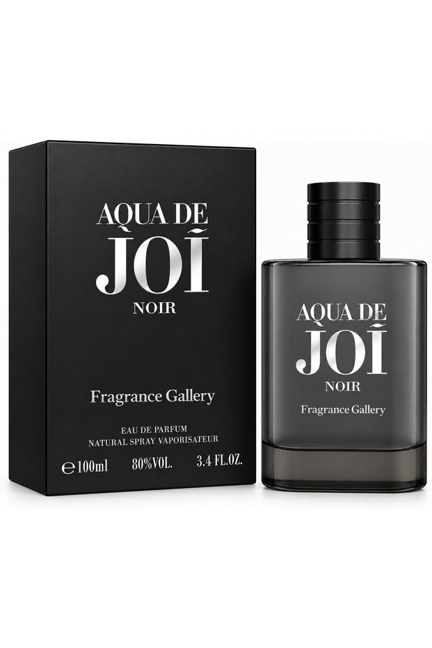 Scent Muse Aqua De Joi Noir Eau de Parfum Natural Spray 100 ml | Smoky Glass Bottle, Black Grooved Cap, Men's Fragrance, Full-Size Bottle, Natural Spray