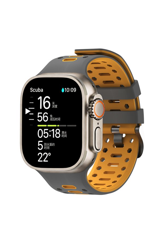 44mm-45mm-46mm-49mm Space Gray-Ochre For Apple Watch Ultra 2 3 Men's Strap 49mm iWatch Band Series 1