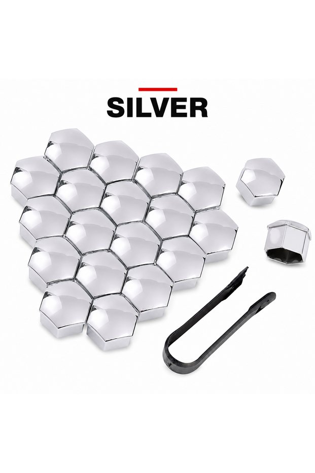 19mm Silver PINMOAP 17/19/21mm Car Wheel Nut Covers Car Lug Nut Caps Protective Dust Guard Decorativ