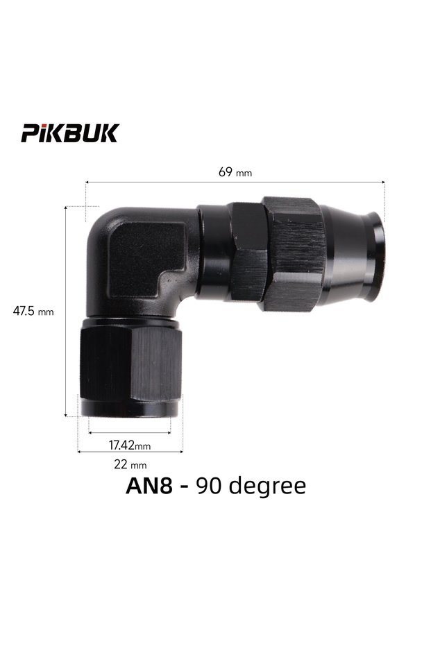 PTFE 90 degree AN8 PIKBUK PTFE Oil Fuel Line Swivel Fitting 90 Degree Hose End Adaptor Assembly Kit