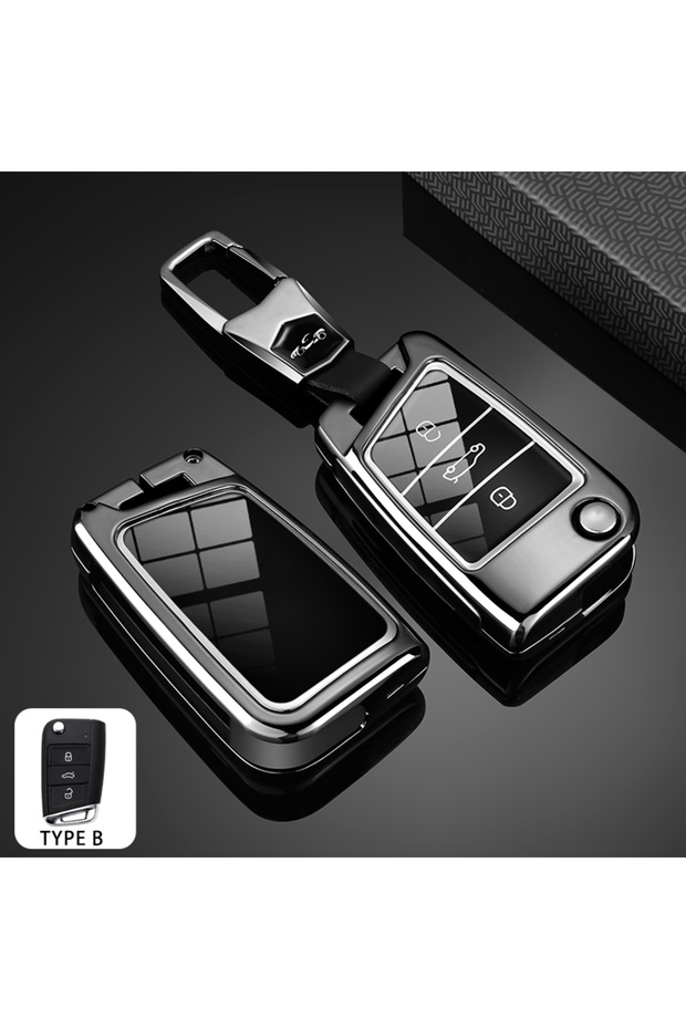 Type-B Set-1-1 Zinc Alloy Car Key Case Protector for Volkswagen Golf 7 MK7 Tiguan MK2 Remote Control