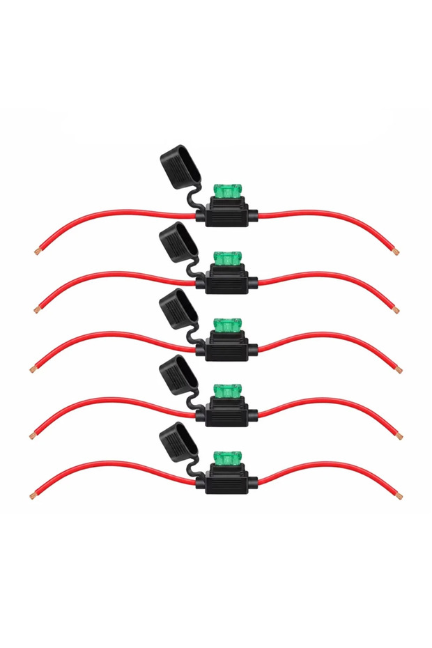 5PCS 5 Pack 12 Gauge Inline Fuse Holder 12V 30A with Blade Fuses 12AWG Wire for Car Boat Marine Moto