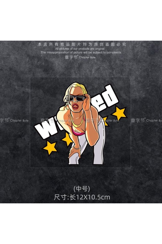 16X14cm 1 JDM Y2K Hip Hop Wild Blonde Hot Girl Vinyl Sticker for GTA5 Graffiti Waterproof Decal for