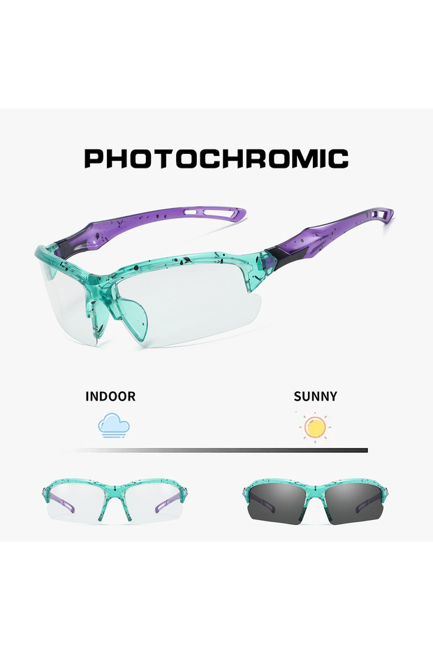 ME3 OMEKOL Men Women Photochromic Cycling Glasses Outdoor Sport Hiking Running Sun Glasses Bike Bicy