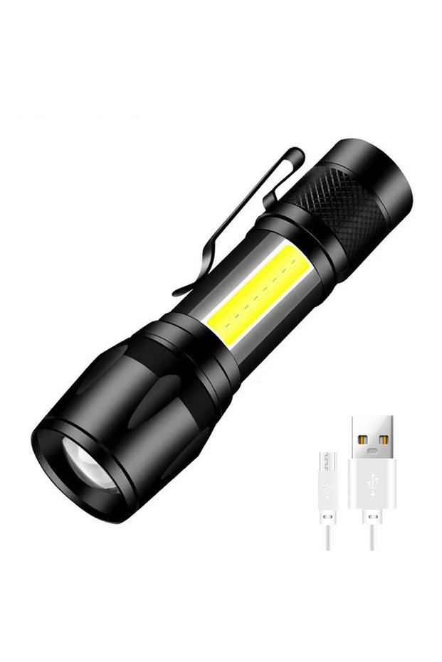 مصباح يدوي LED COB 301 بقوة 600 لومن، قابل لإعادة الشحن عبر منفذ Type C، كشاف صغير للجيب، مصباح عمل واسع النطاق مع حامل