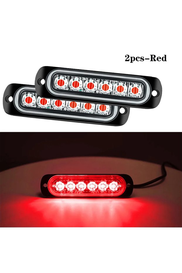 6leds 2pcs Red 2pcs Strobe Side Marker Warning Lights Daytime Running Warning Light Truck Car LED Ta