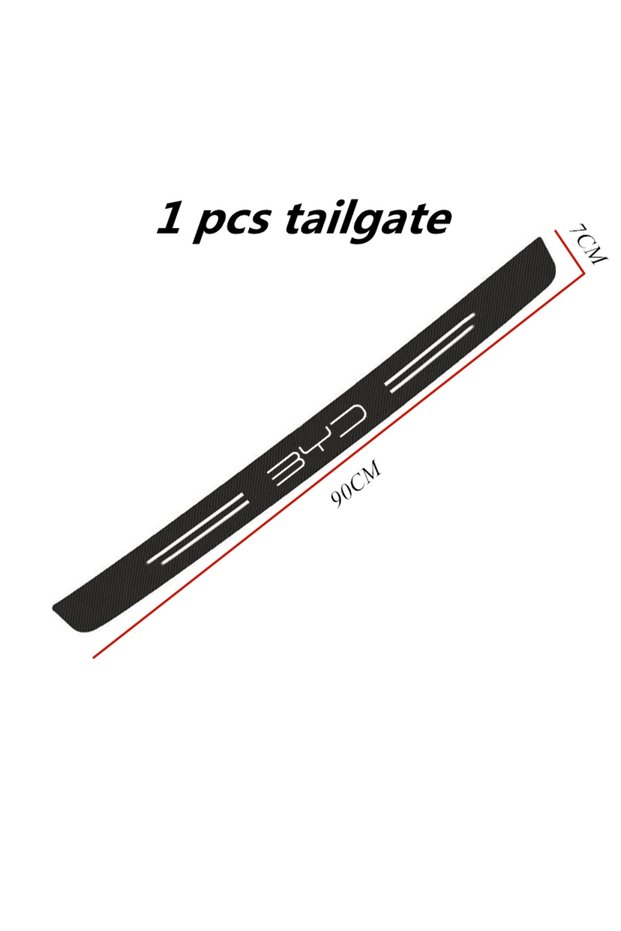 1PCS Tailgate 3D Carbon Fiber Car Sticker Auto Door Sill Side DIY Paste Protector Strip For BYD F3 E