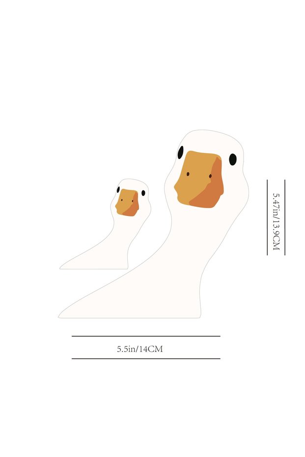 M 2Pcs Cute Duck Cartoon Car Stickers, Shiny Self-Adhesive Window Decals, Suitable for Trucks & Outd