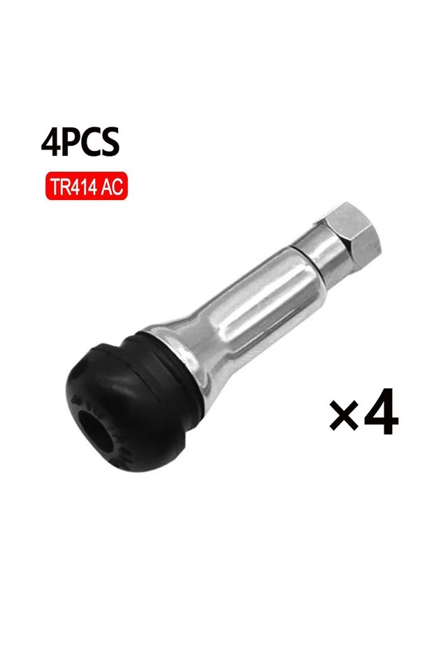 4Pcs TR414 TR413/414 Chrome Aluminium Tubeless Tyre Valve Stem Cap Snap in Wheel Tire Valve Core Ste