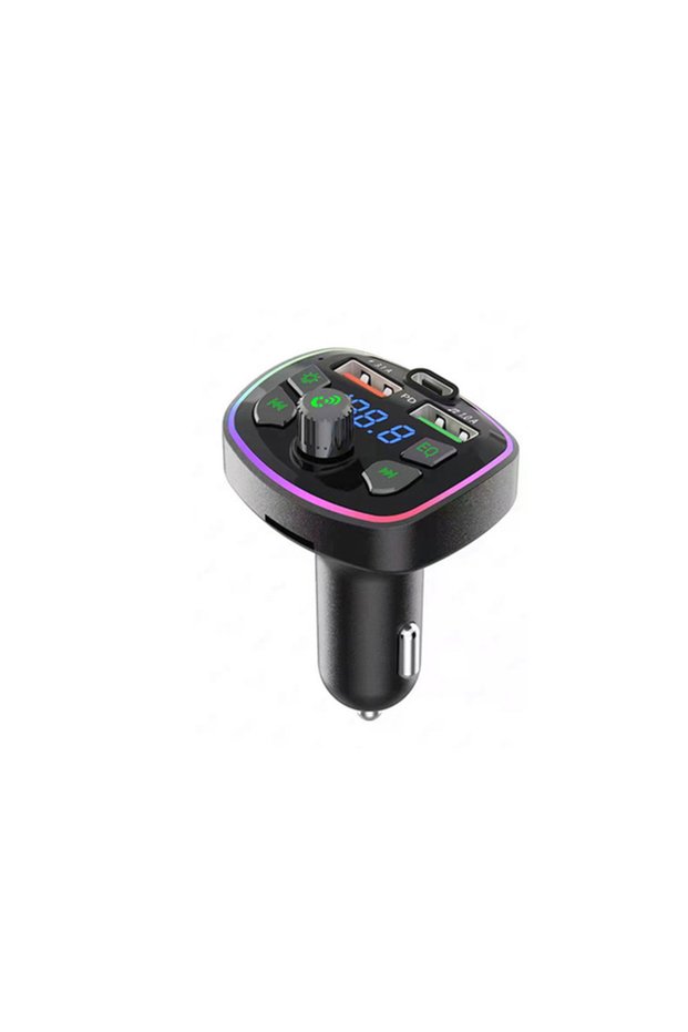 Black Bluetooth 5.0 FM Transmitter Handsfree Car MP3 Player With 20W USB Super Quick Charge Adapter
