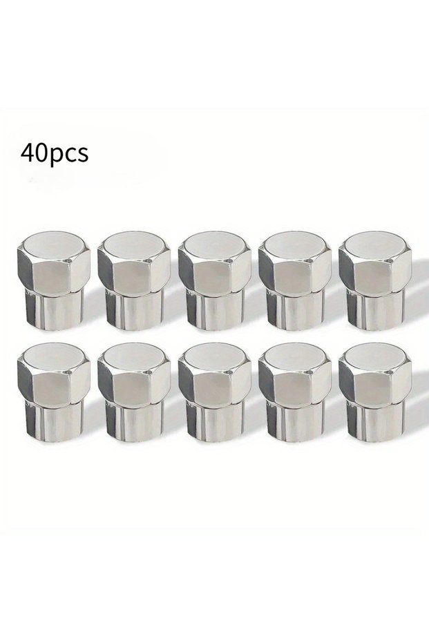 40 pcs 40 Pcs Tire Valve Cap with O Rubber Ring Plastic Chrome Dust Proof Covers Universal Cars Bicy