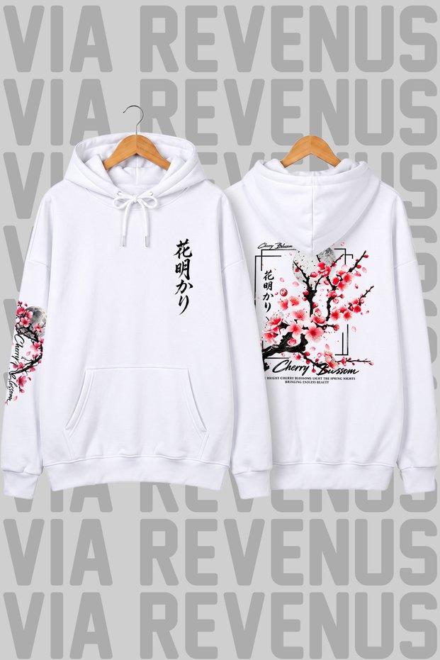 Cherry Blossom / Sakura Print Unisex Oversized Hoodie