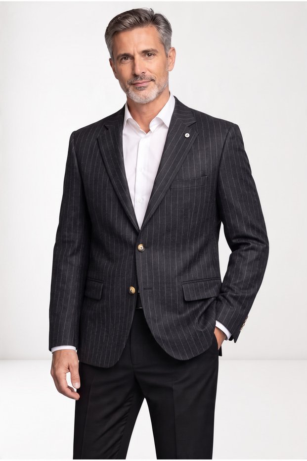 Men's Classic-Fit 4-Drop Wool Single-Breasted Jacket