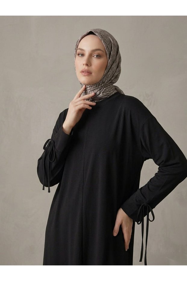Piped Pike Dress—Black