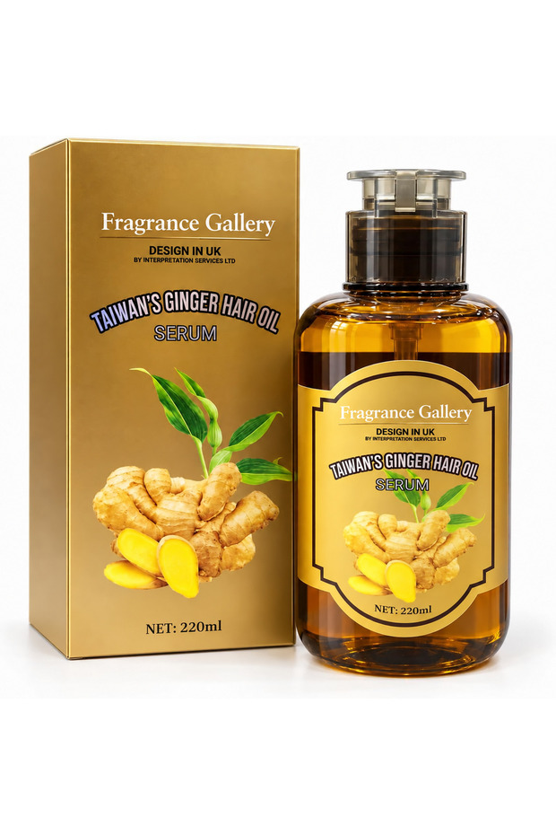 Taiwan’s Ginger Hair Oil Serum, 220 ml, with Jojoba, Olive & Argan Oils, Conditioning Care for Softer, Smoother-Looking Hair and Shine, for Wet or Dry Hair