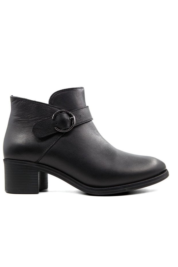 24116 Genuine Leather Black Women's Boots