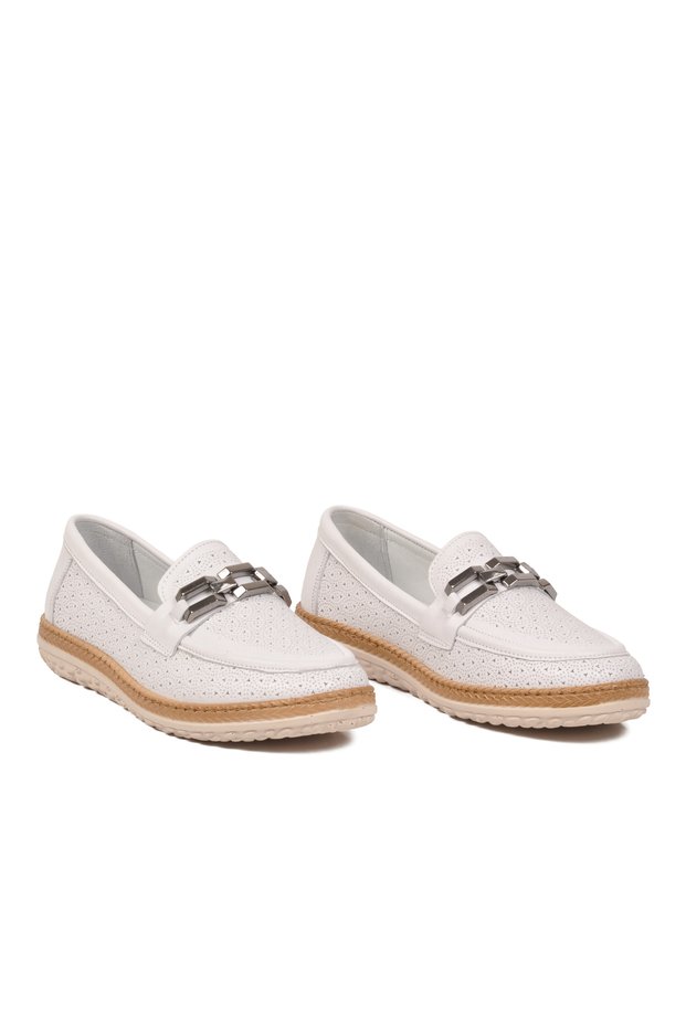 Women's Casual Shoes, Genuine Leather, Z278, White