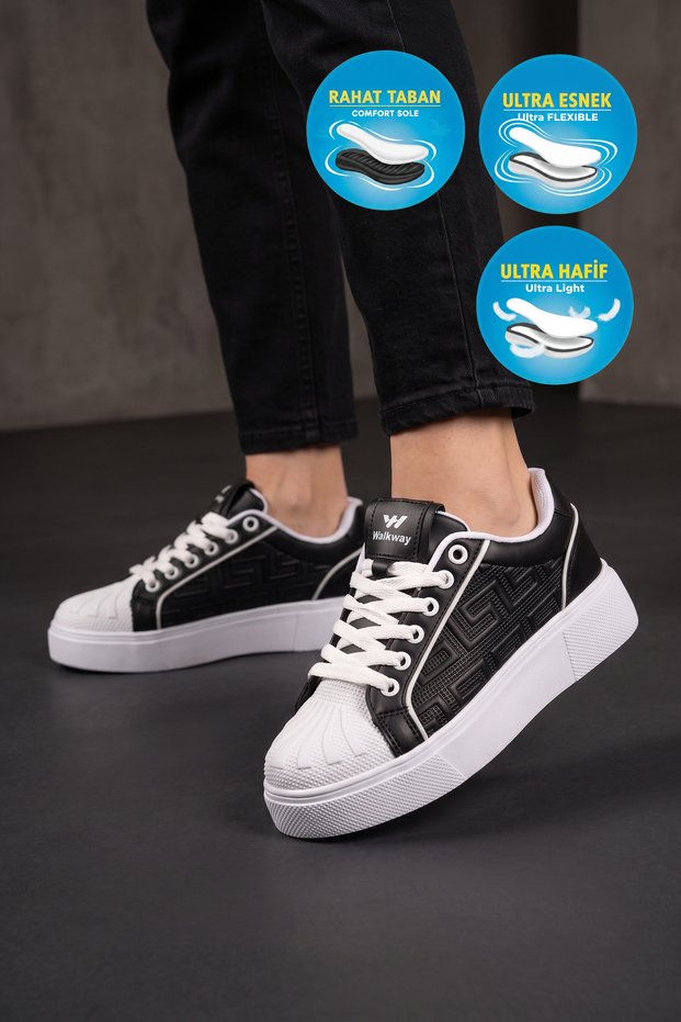 Men's Sneakers 26201 Black and White