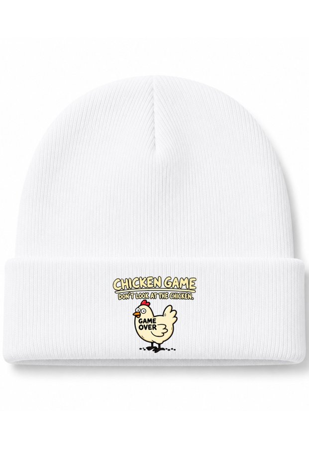 Chicken Game – Don't Look at the Chicken: Fun Chicken-Printed Knit Beanie