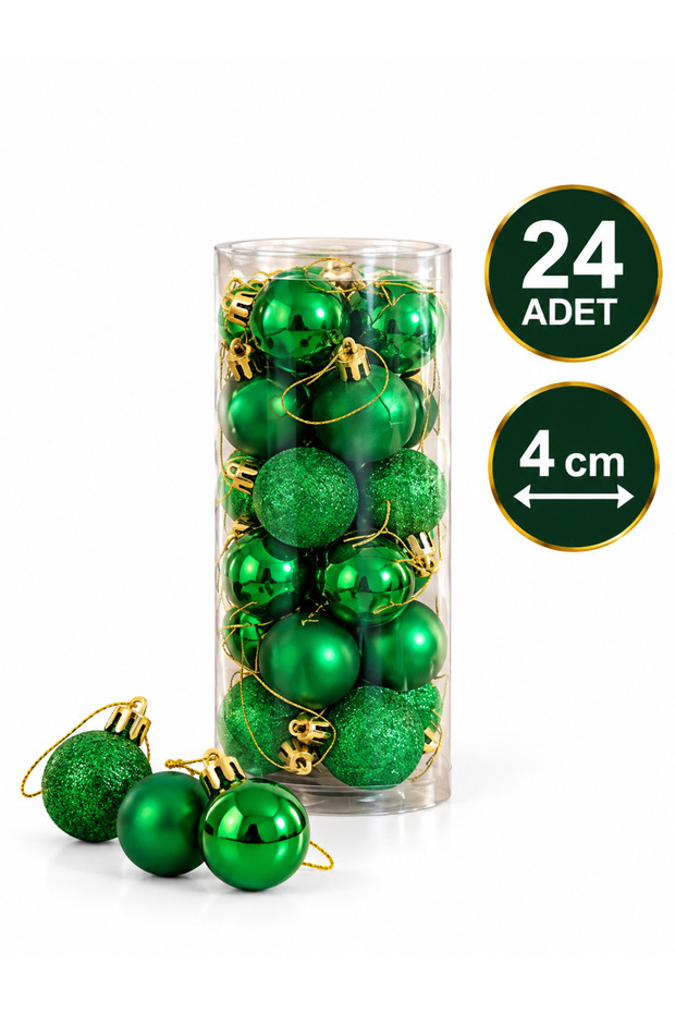 Christmas Tree Ornaments, Set of 24, 4 cm Christmas Balls, Christmas Decorations, New Year's Tree Balls