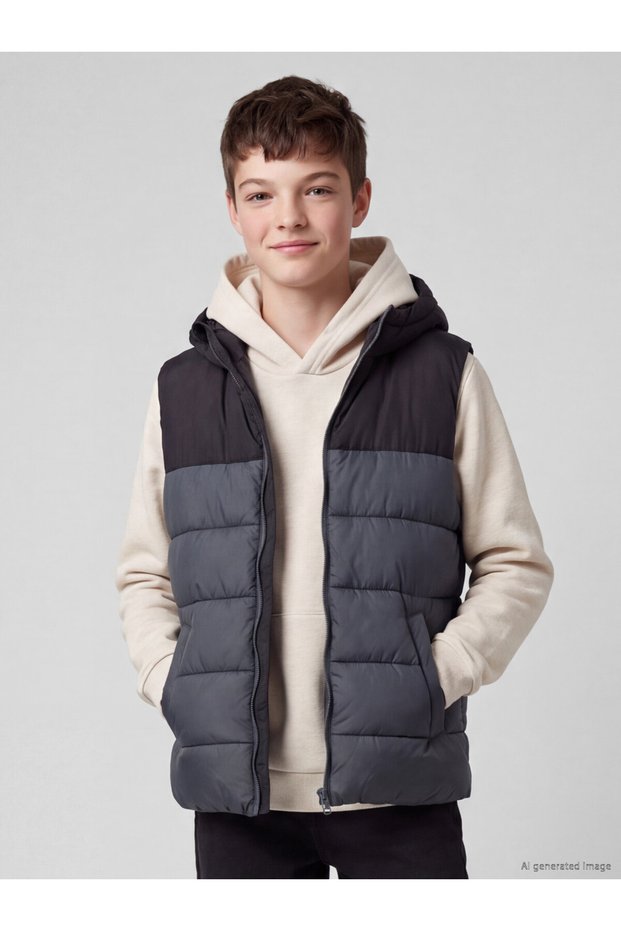 Trendy Picks from Kübra Butik: Hooded Puffer Vest for Boys