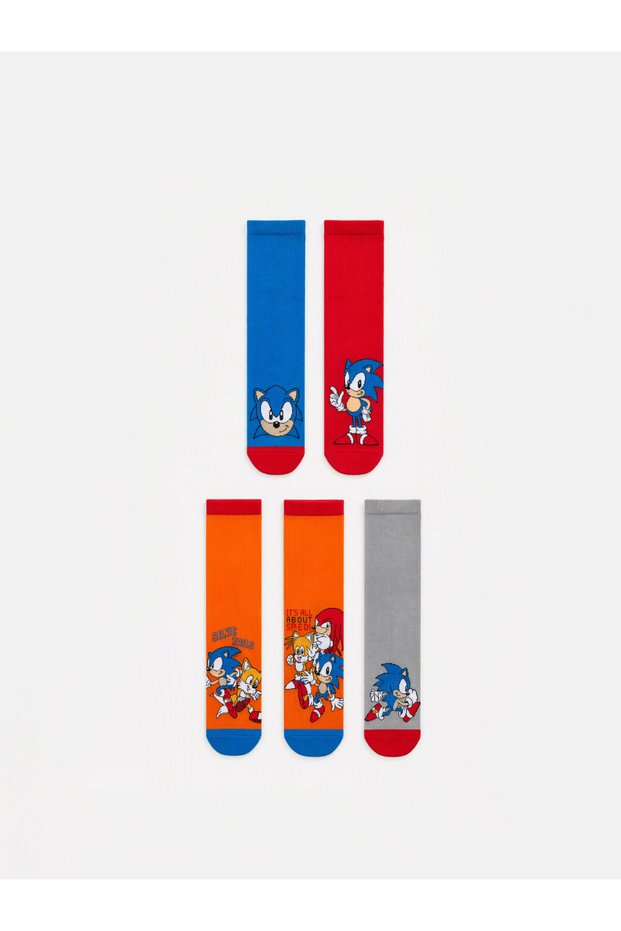 Trendy Picks from Kübra Butik: Set of 5 Sonic-Printed Boys' Socks