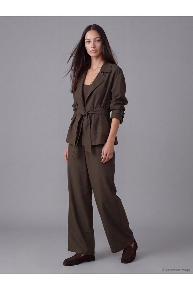 Trendy Picks from Kübra Butik: Women's Wide-Leg Pants with a Drawstring Waist