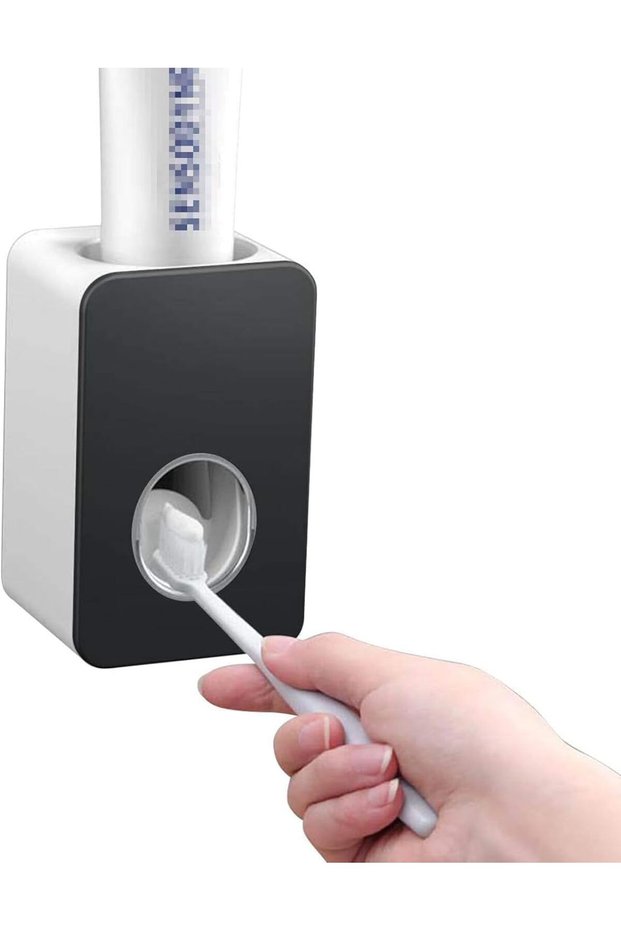 Wall Mounted Automatic Toothpaste Dispenser, No-Drill Adhesive Installation, Food Grade Plastic for
