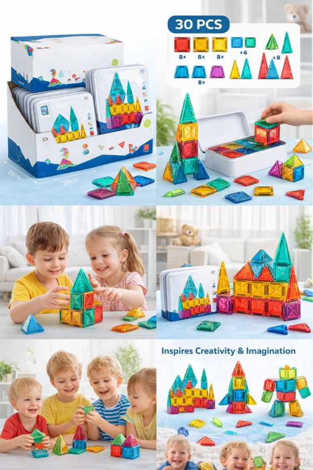 Plentiful 3.75 cm Mini Block Metal Box, 24 Pieces