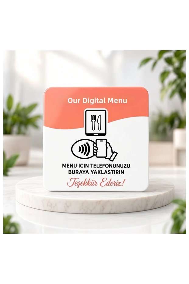 Nfc digital menu card 9x9 cm uv printed plexiglass contactless restaurant cafe menu with band single