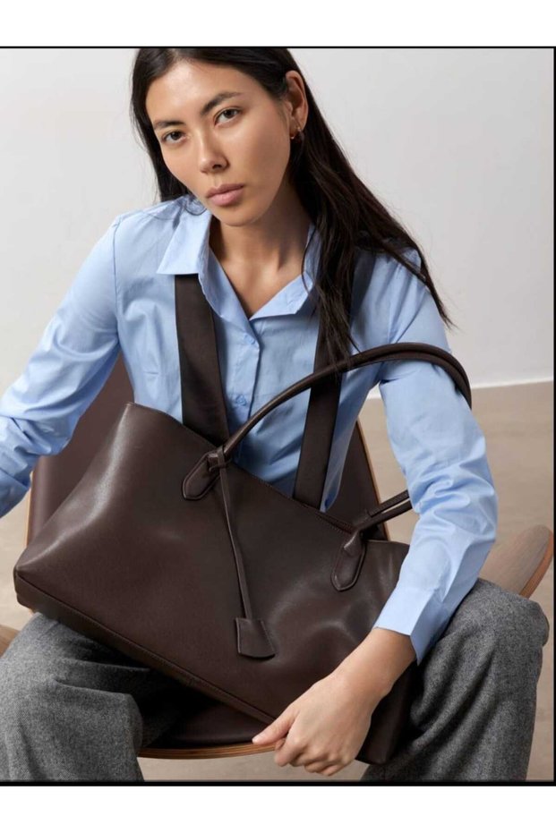Women's Brown Large, Spacious, Soft-Textured Shoulder Bag and Crossbody Bag