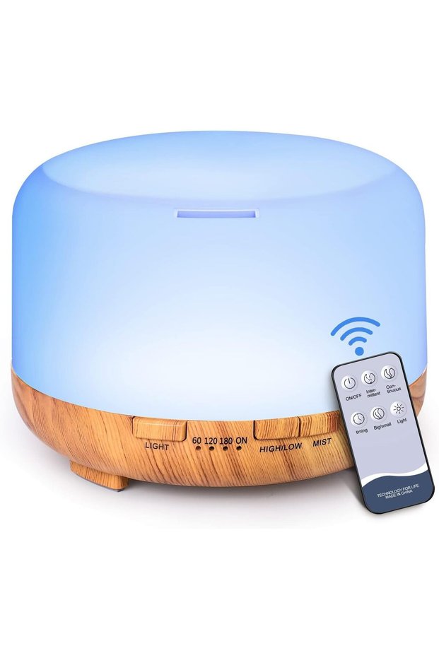 500ml Essential Oil Diffuser, Quiet Aromatherapy Mist Diffusers for Essential Oils, Wood Grain, Ultr