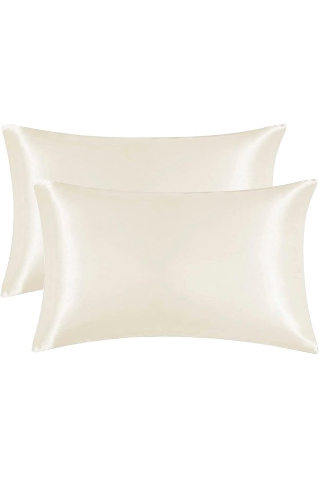 غطاء وسادة من الحرير الساتان (مقاس كوين 20×30 بوصة)