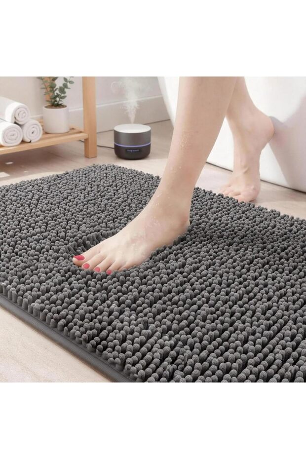Bathroom Rugs, Ultra Soft Thick Chenille Microfiber Bath Mat, Quick Dry Absorbent & Non-Slip Bath Ma
