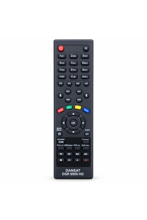 جهاز تحكم عن بعد لجهاز استقبال الأقمار الصناعية DANSAT DSR 9900 HD - باللون الأسود.