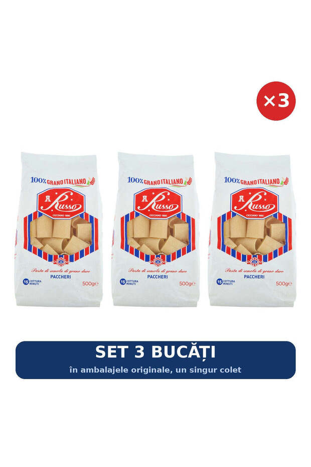 Set 3 x Paste Paccheri Russo, 500 g