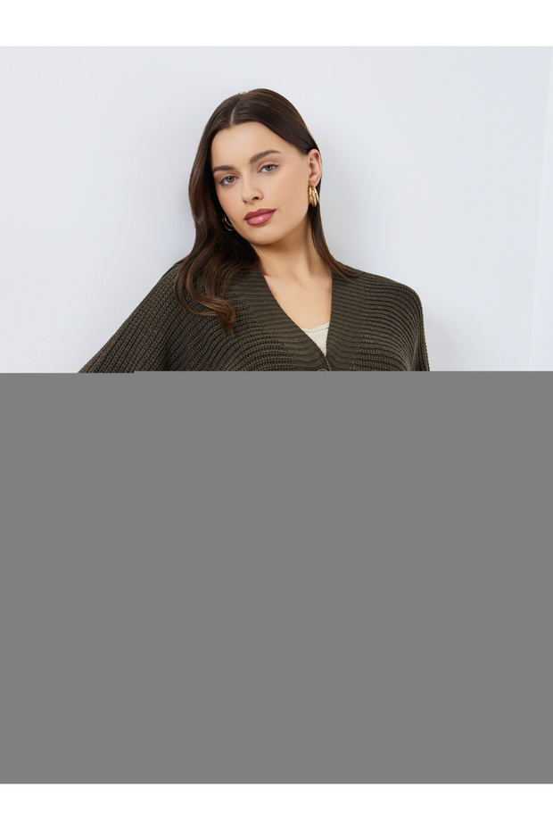 كارديجان محبوك قصة فضفاضة بأزرار