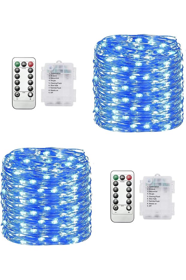 Fairy Lights 2Pack, 32.8FT 100LED Twinkle string Lights Battery Operated with Remote Control, 8 Mode