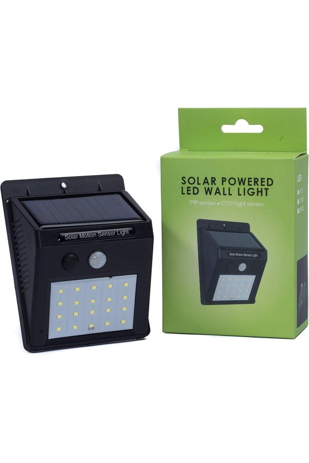 Solar Powered LED Wall Light, Motion PIR Sensor and CDS Night Sensor - 20 LED